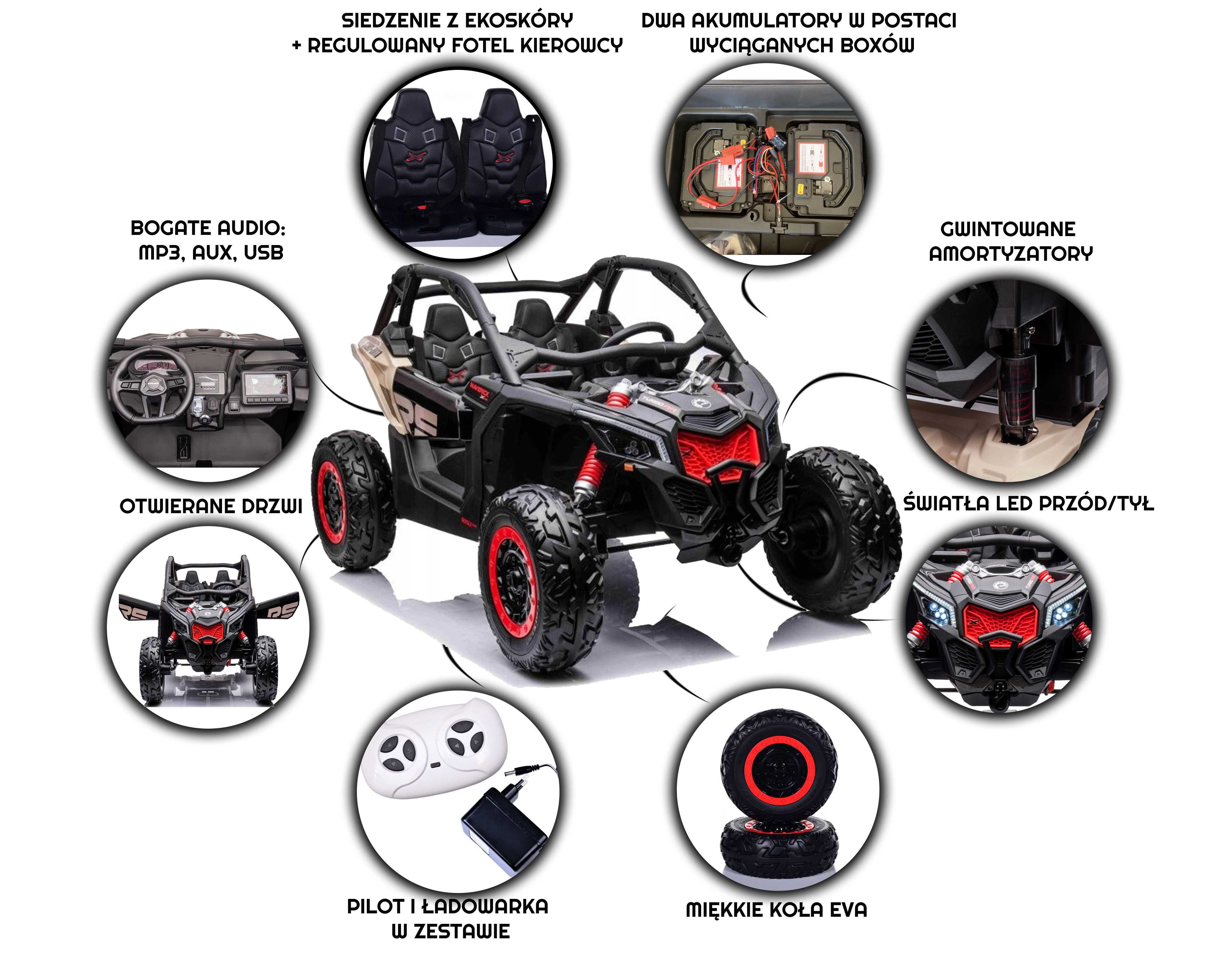 BUGGY CAN-AM Maverick 4x4 + powiększony akumulator AUTKO dwuosobowe