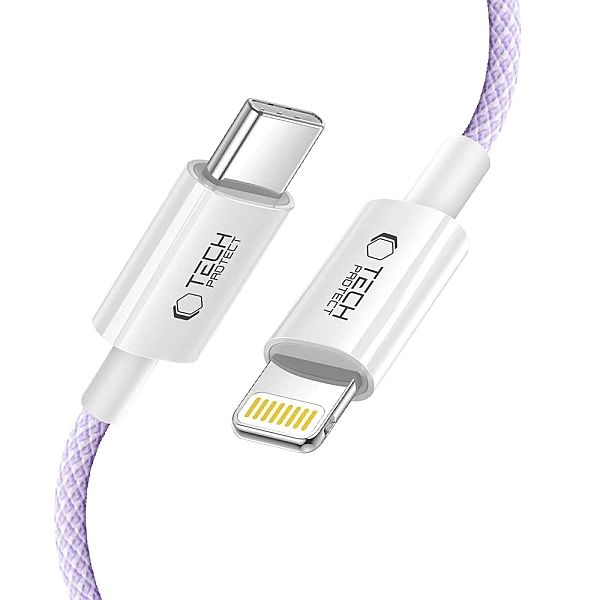 Kabel Tech-Protect Ultraboost Lite Lightning PD60W/3A 1m - fioletowy