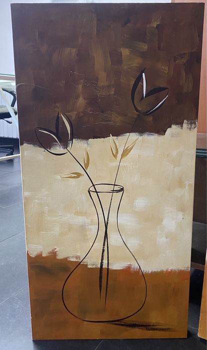 Vendo conjunto de 3 quadros pintados à mão