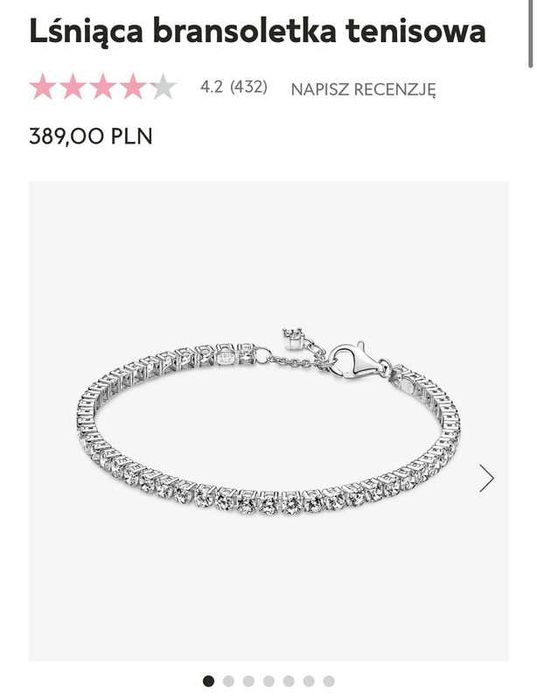 Bransoletka tenisowa Pandora r. 20