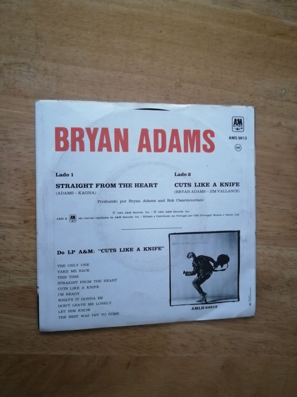 Bryan Adams vinil de 45' Straight from the Heart