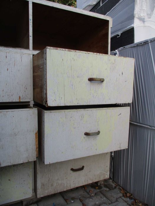 Drewniany Regał Szafka Warsztatowa PRL