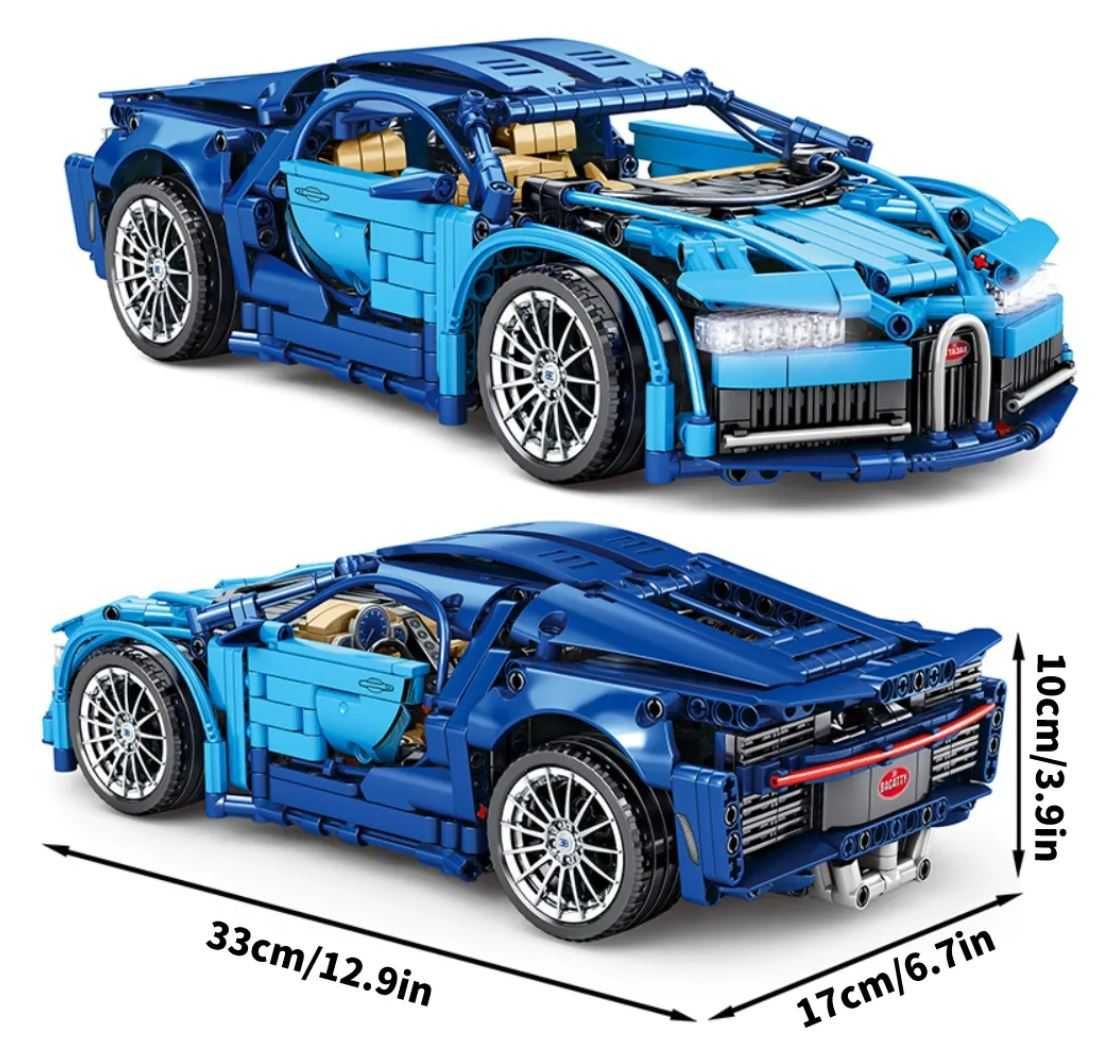 Klocki BUGATTI CHIRON 1233-klockI 33cm Ruchome elementy zam. TECHNIC