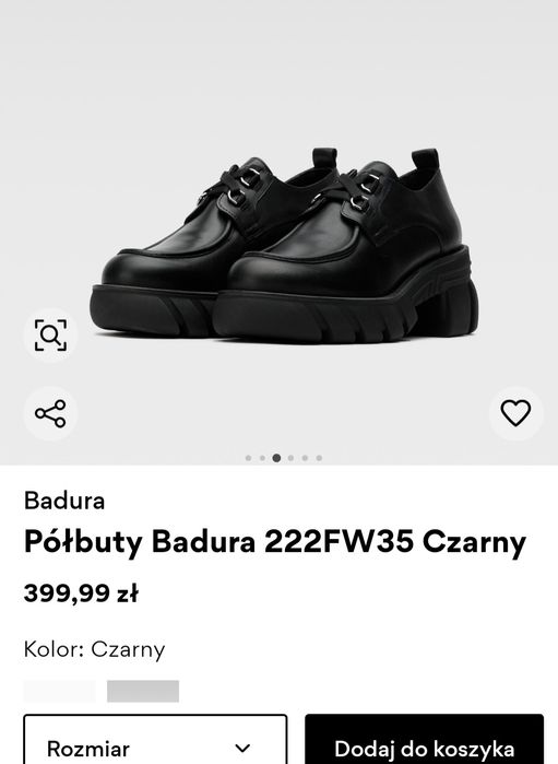Nowe, półbuty Badura - skóra naturalna