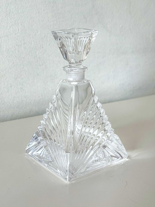 Trójkątna Karafka/Butelka na Perfumy, Włochy Bari Crystal Art Deco