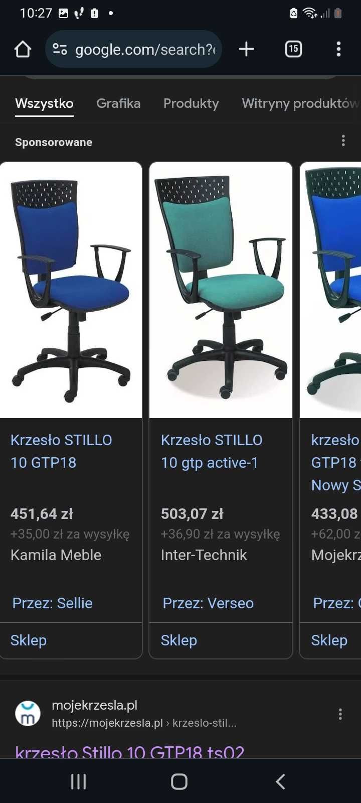 4 Krzesła biurowe obrotowe stillo