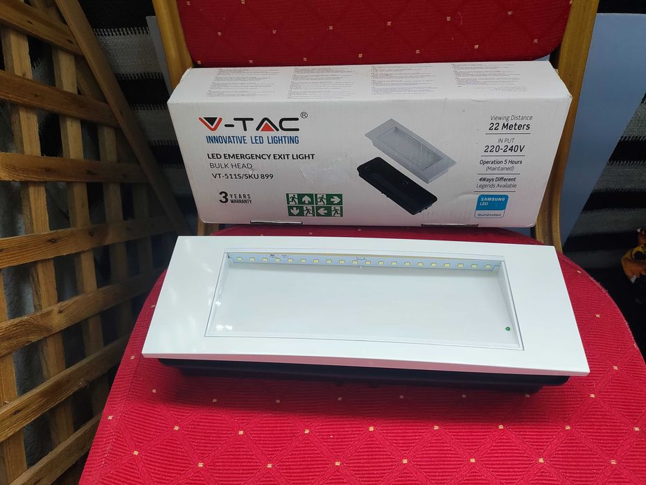 Podtynkowa Lampa Ewakuacyjna V-TAC VT-512S LED światło awaryjne Lampka