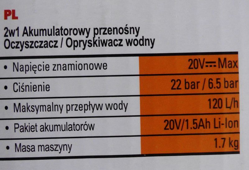 Myjka akumulatorowa bezprzewodowa Worx Hydroshot 2x 20 V MaxKit