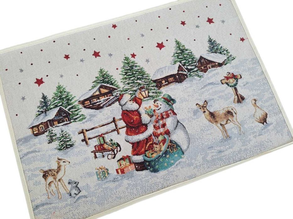 Serwetka 35x50 cm gobelinowa świąteczna ze Świętym Mikołajem V07