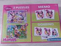 Clementoni NOWE puzzle+memo+domino myszka minnie