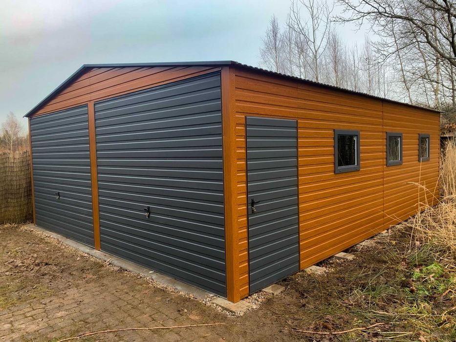 Garaże 6x5.80 złoty dąb, orzech, profil zamknięty