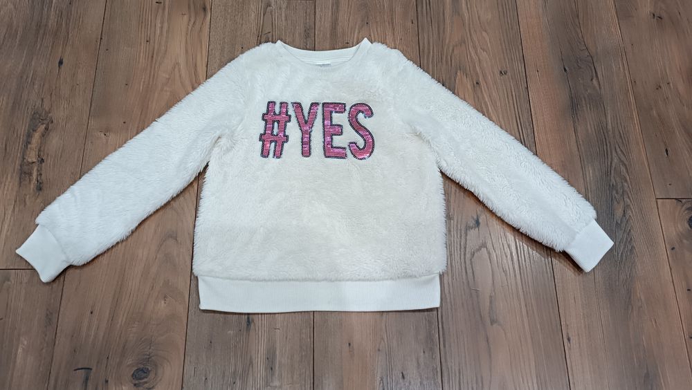 Bluza 122 - 128 kremowa typu miś dla dziewczynki C&A