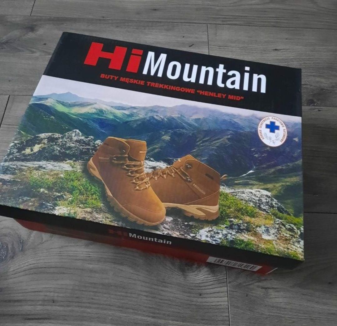 Nowe buty męskie zimowe skórzane trekkingowe Hi Mountain rozmiar 42