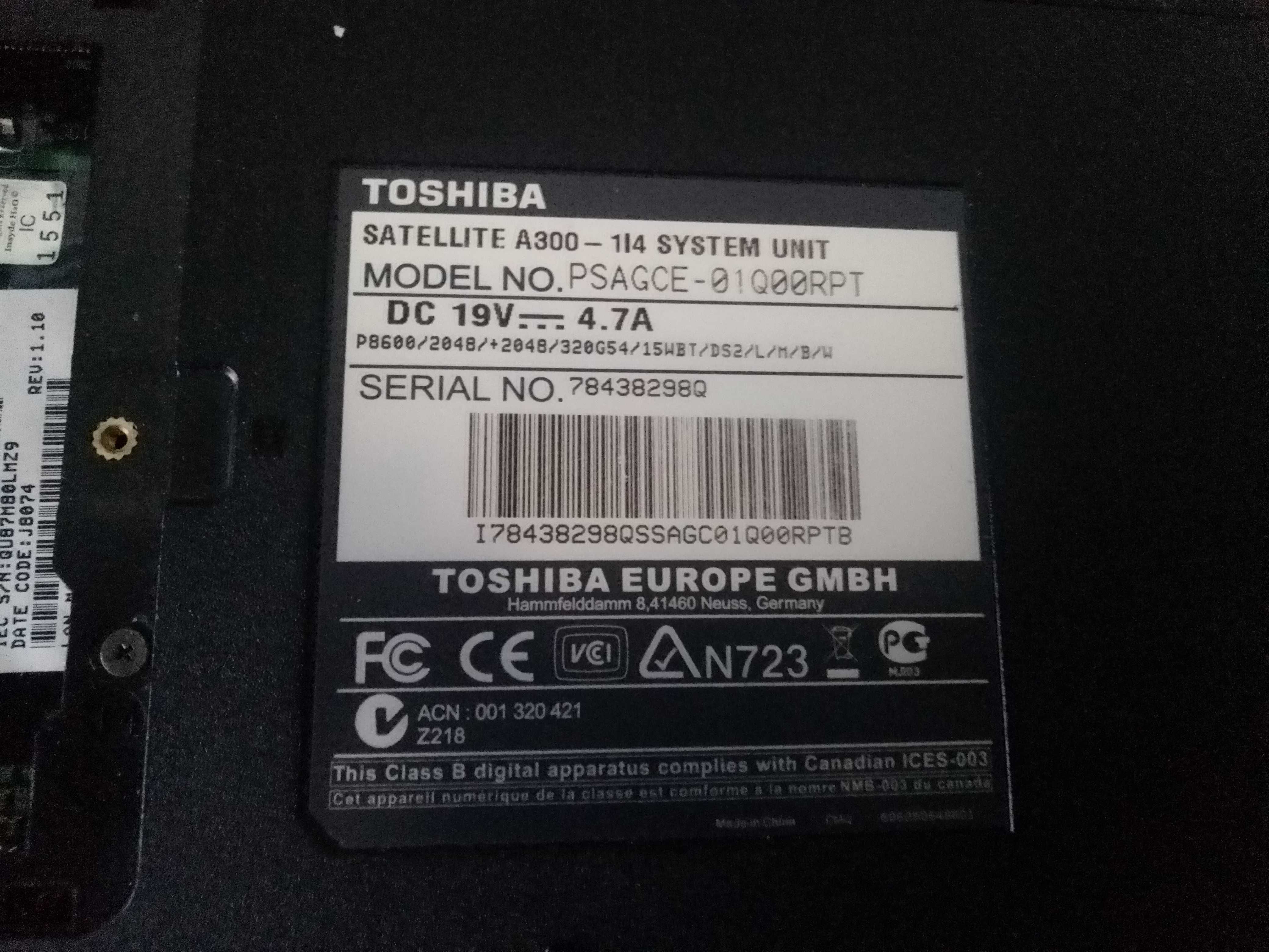 Portatil Toshiba para peças