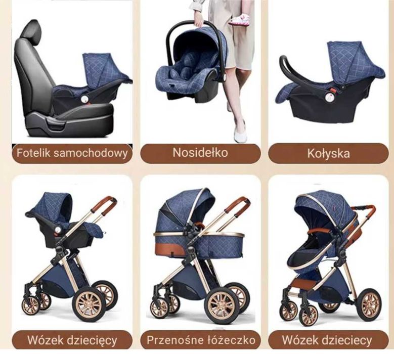Wielofunkcyjny Wózek 3w1 – Gondola, Spacerówka, Fotelik + Akcesoria!