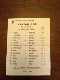 Zakład kolekcjonerski Totalizator Sportowy 1977 r.