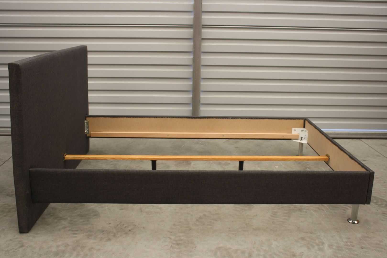 Łóżko drewniane 140x200 Tapicerowane szare płyta MDF BGM24.pl B 7138