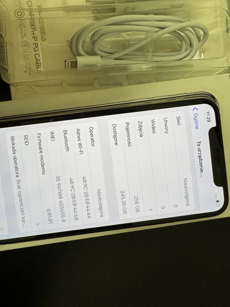 Apple iPhone X 256GB bdb stan kondycja baterii 85% nowa szybka ładowar