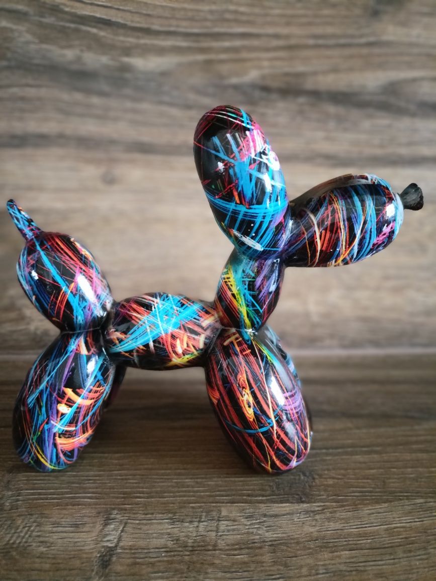 Figurka balonowy pies piesek ceramiczny kolorowy