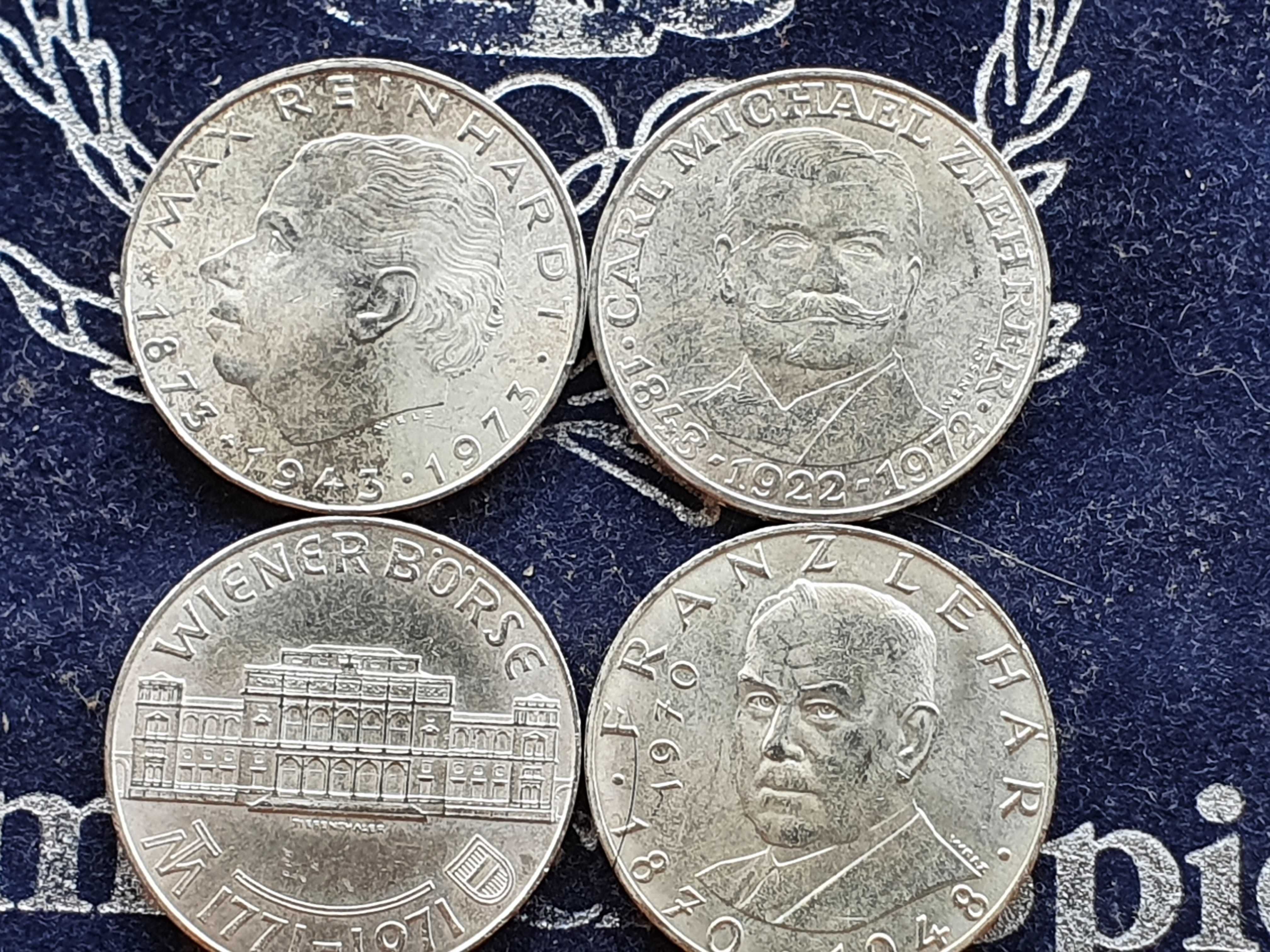 4 x 25 szylingów Austria monety srebrne 1970 r,1971 r,1972 r,1973 r