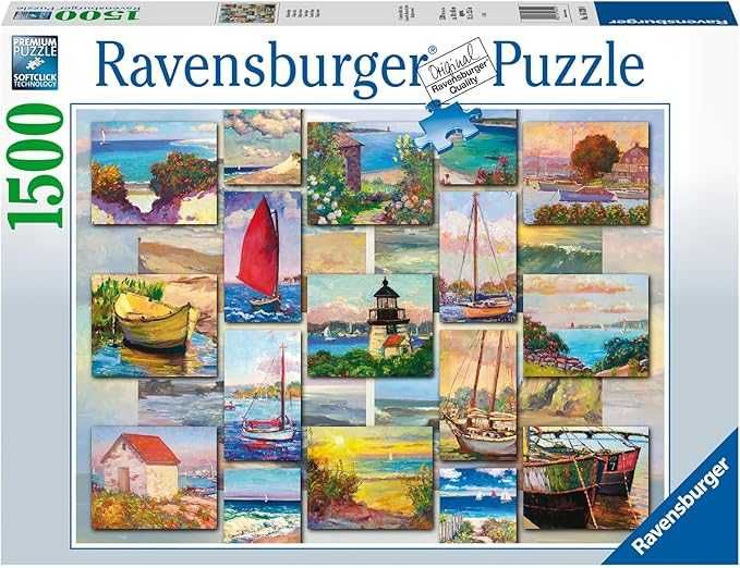 Ravensburger puzzle1500 elementów Coastal Collage obrazy krajobrazy