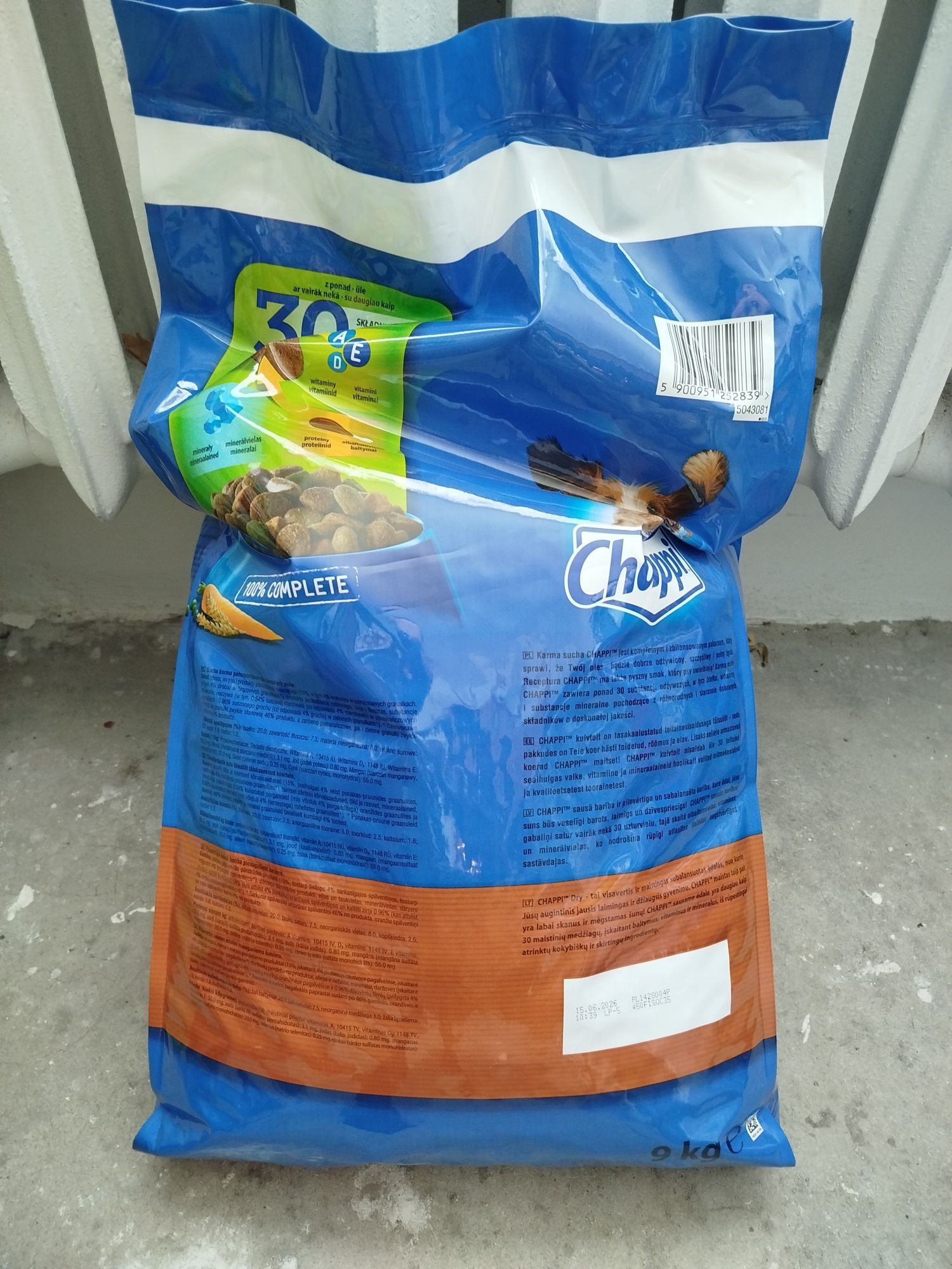 Karma dla psa Chappi z wołowiną i drobiem 9kg