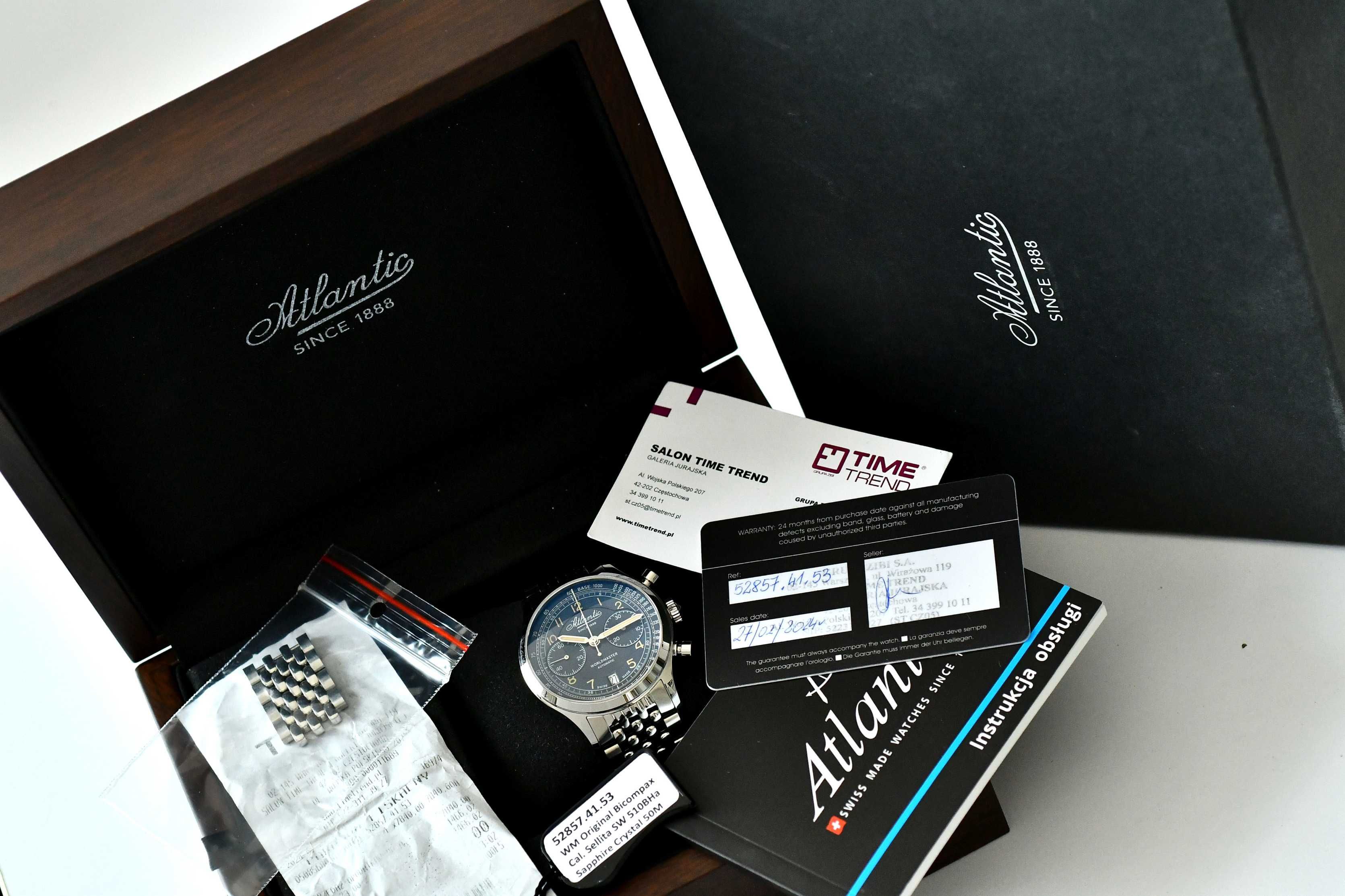 Zegarek Atlantic WorldMaster Chrono BiCompax Automatic - 42mm - Zestaw