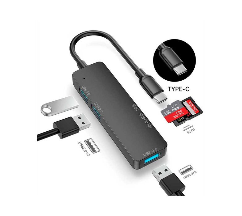 USB хаб + кард ридер 5 в 1. Новый в упаковке