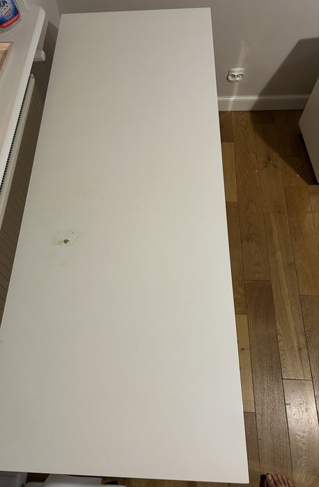 Biurko 160x60 biale metalowe nogi