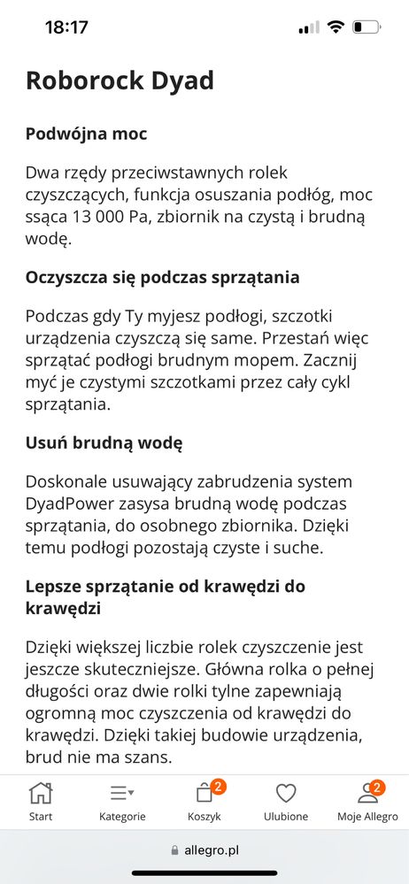 Odkurzacz pionowy Mop Roborock Dyad