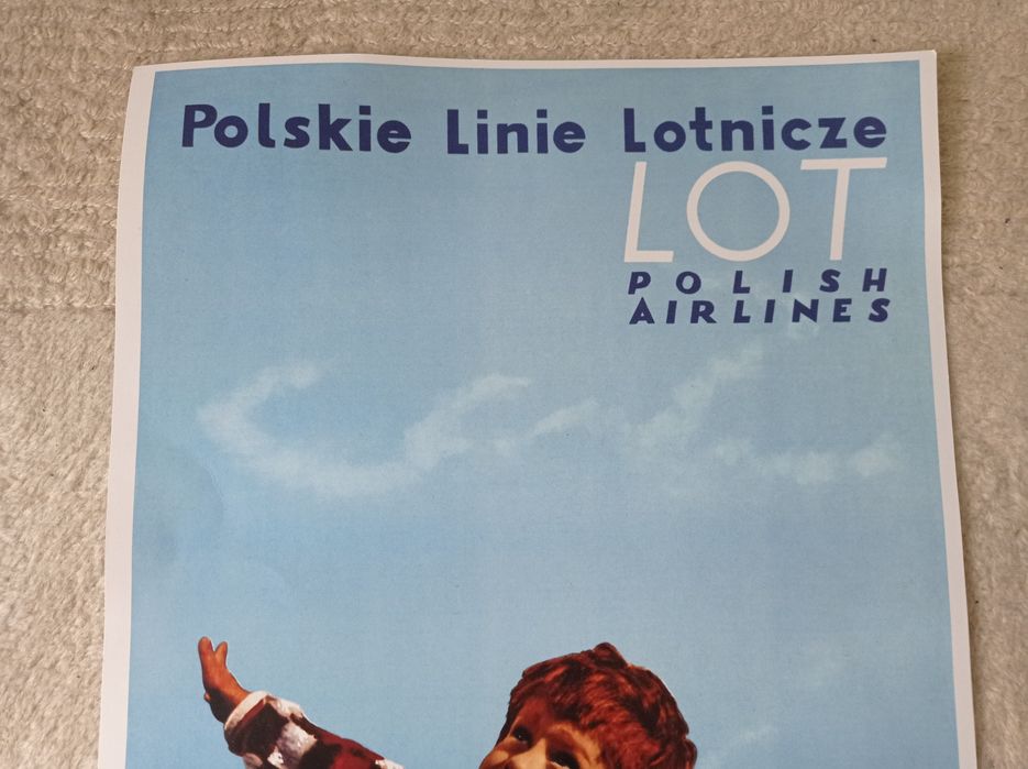 Plakat LOT Tomasz Rumiński reprint oryginału z 1965 roku KULTOWY