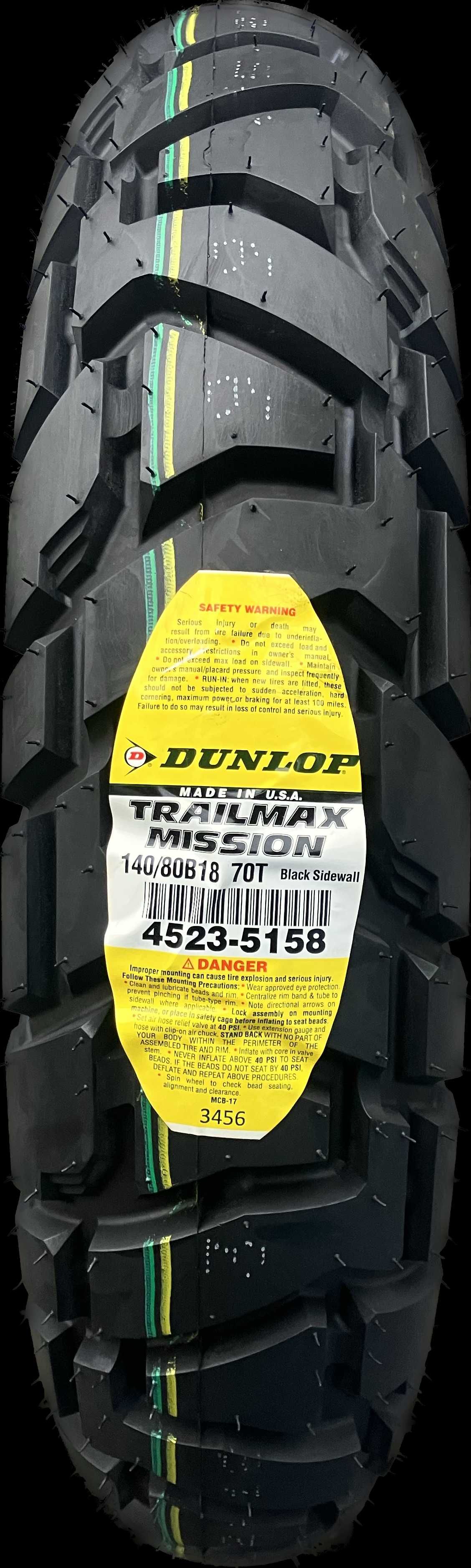 140/80B18 Dunlop Trailmax Mission 70T M+S TL RXV EXC LC4 DR-Z WR TT