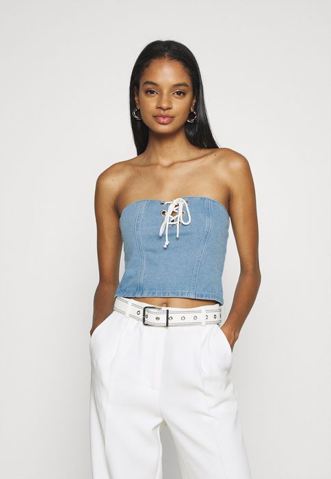 Top jeansowy krótki crop Missguided r. 36