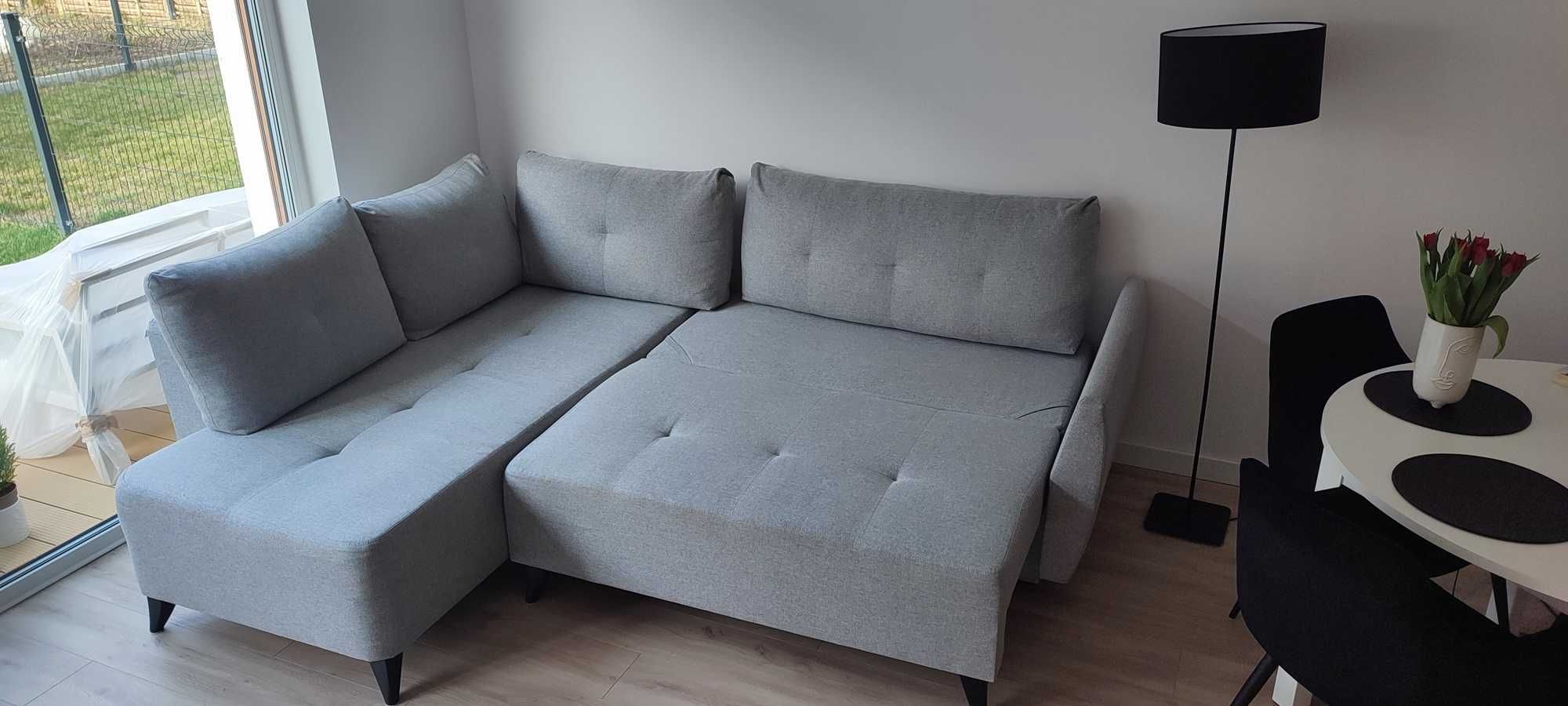 Narożnik rozkładany szary FELIX - funkcja spania, gwarancja
