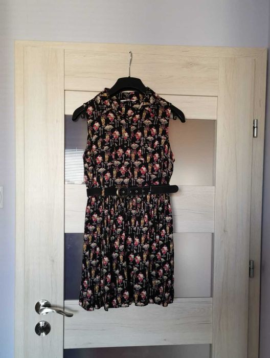 New Look kolorowa sukienka/ tunika w ciasteczkowy motyw S 36