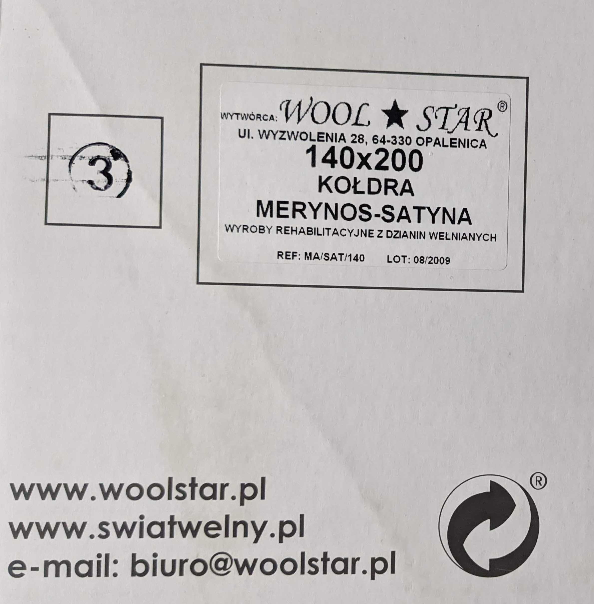 Kołdra Merynos Satyna 140x200 WoolStar