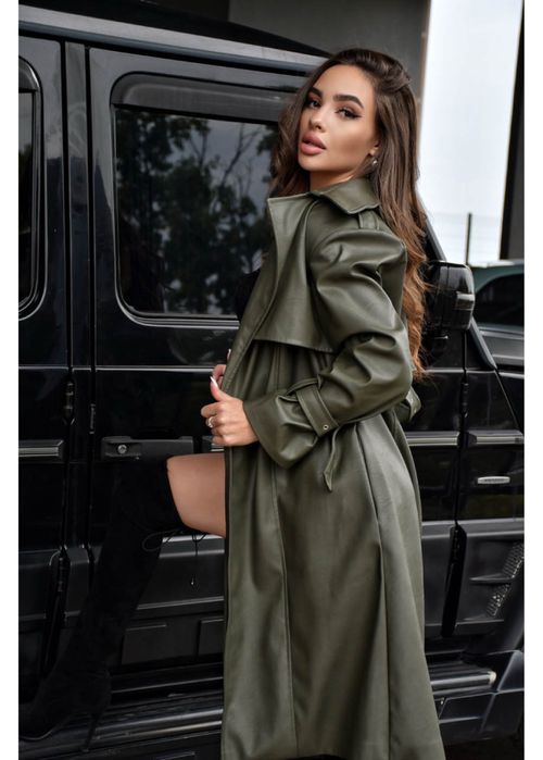 Тренч mbocharova з екошкіри на замші