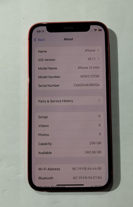 iPhone 12 mini 256Gb Vermelho.