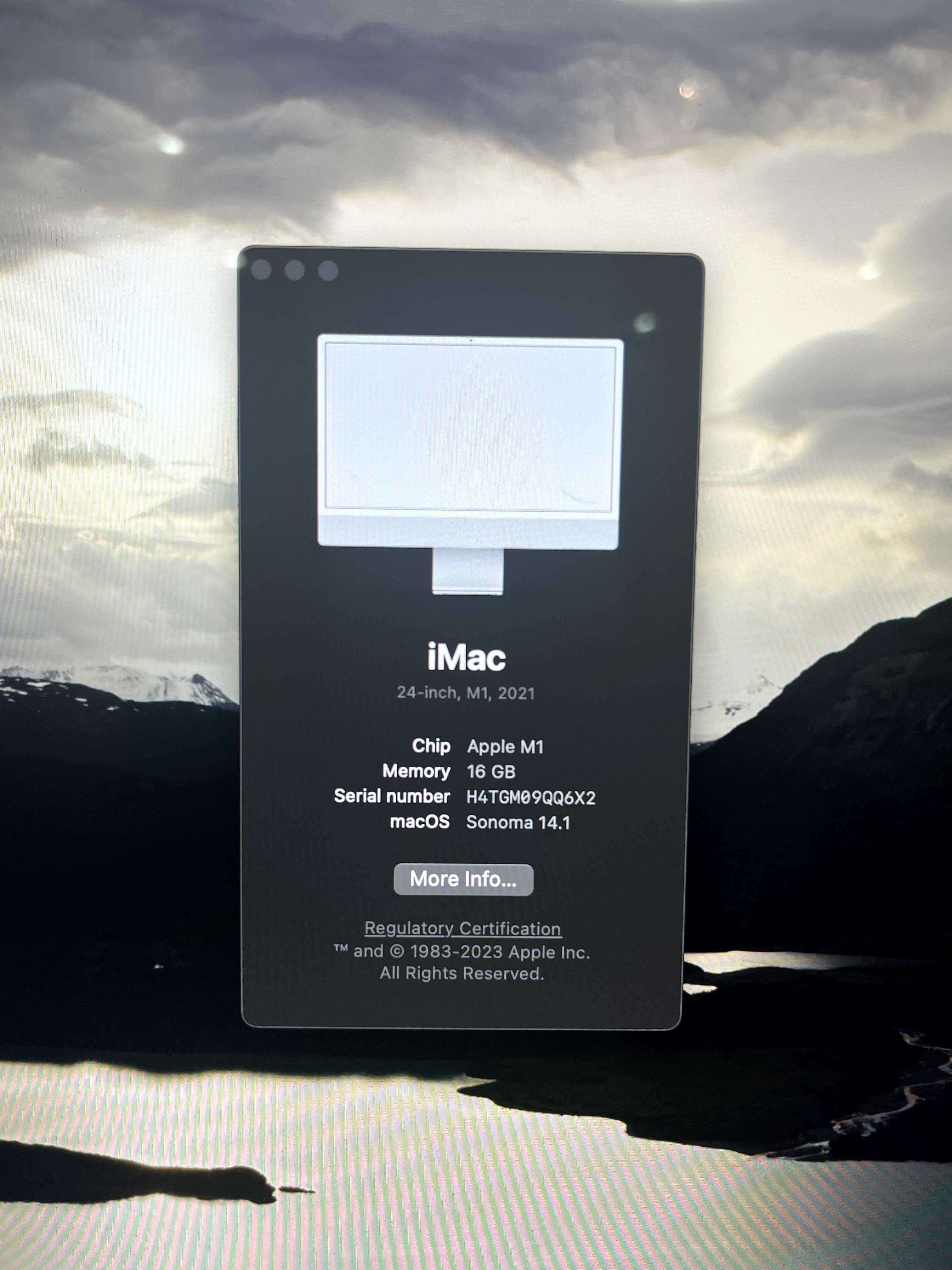 iMac 24, M1 2021, 16GB, 256GB, 8 CPU/GPU, Z12Q000NR - ідеальний стан
