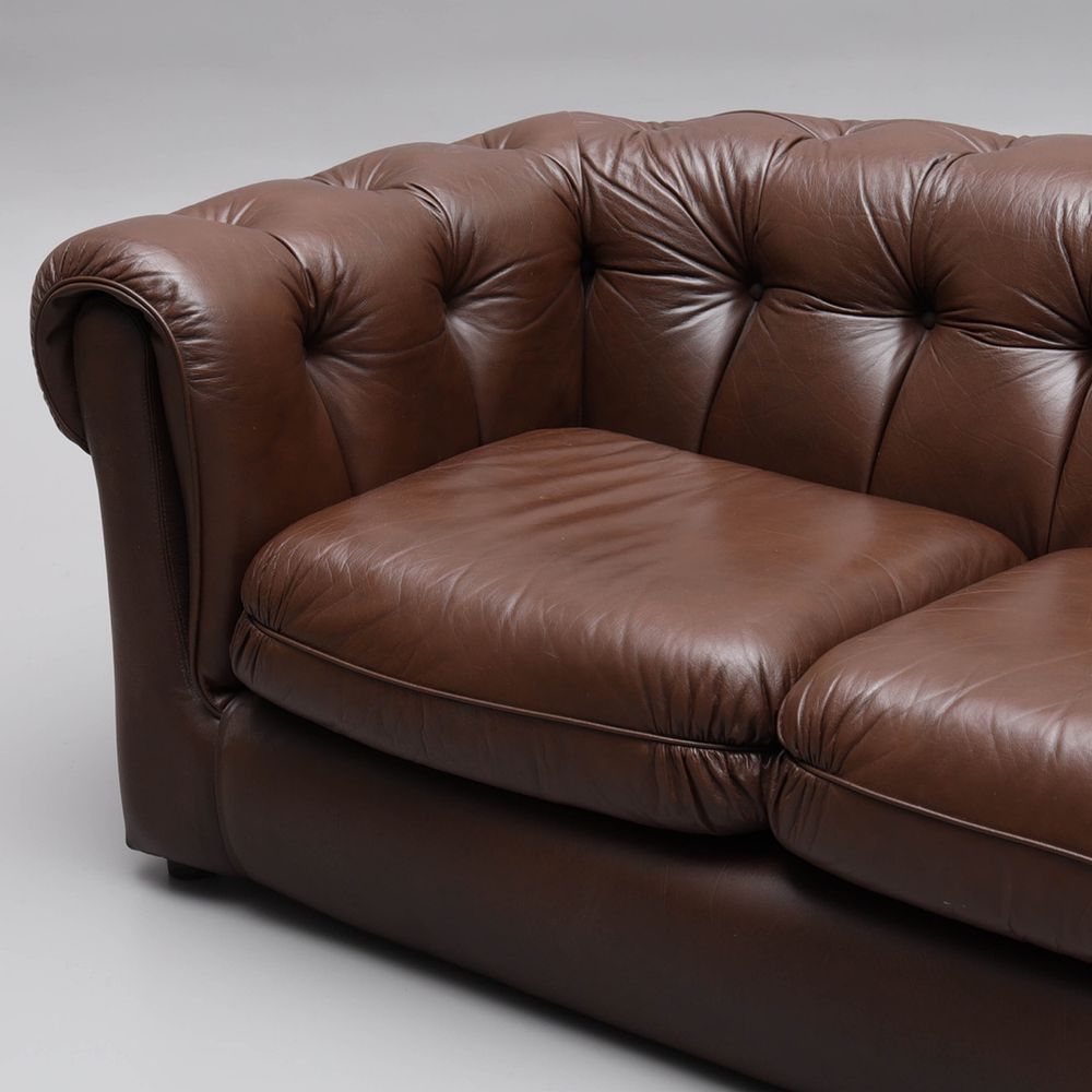 Sofa skorzana z fotelem 3+1 Chesterfield