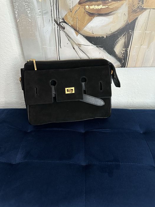 Сумка Balenciaga Bel Air замшева | коричнева, шоколадна, чорнай