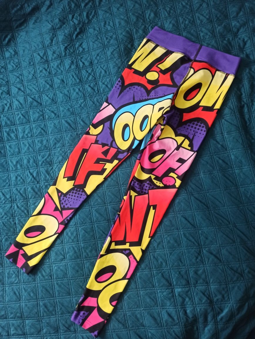 Legginsy Smart damskie kolorowe pas ze ściągaczem