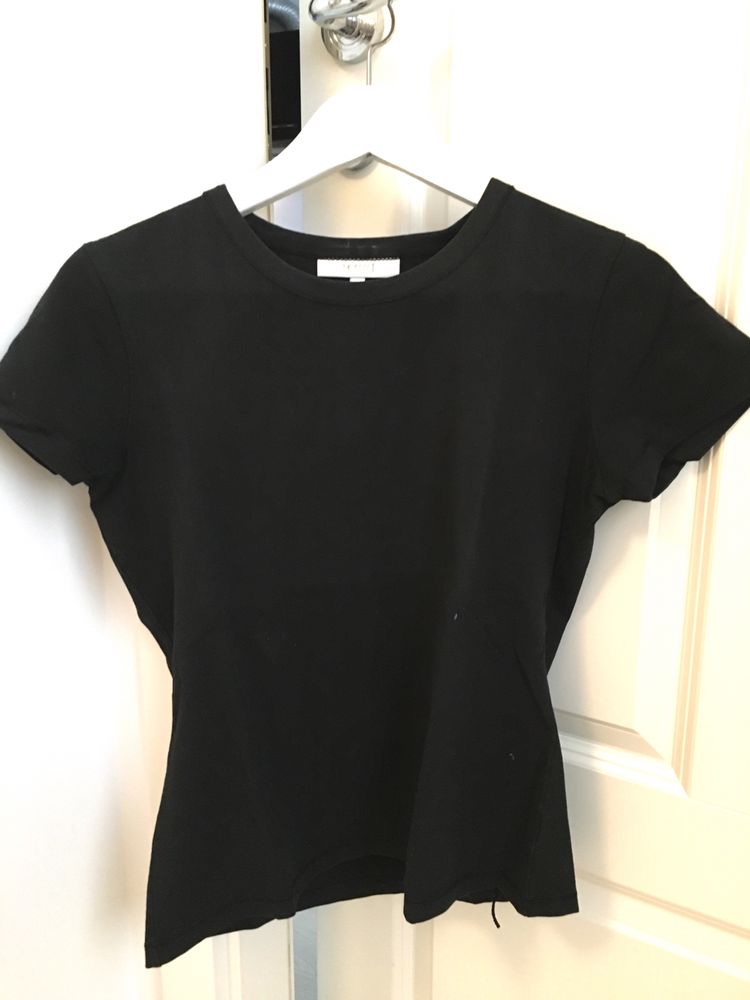 Koszulka klasyczna dopasowana prosta czarna L obcisła elastyczna t-shi
