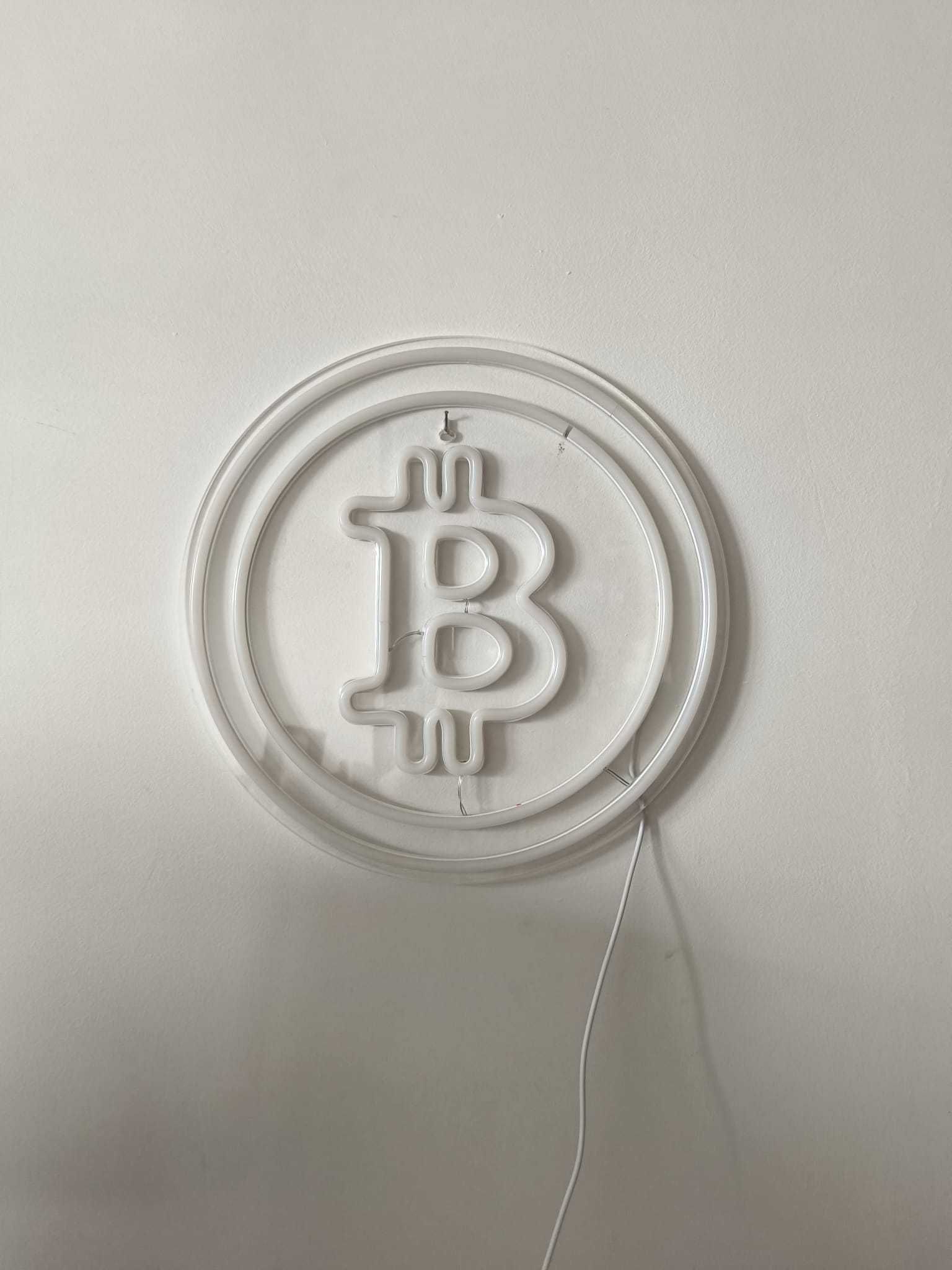 Sinal Luminoso Néon LED em Acrílico Bitcoin