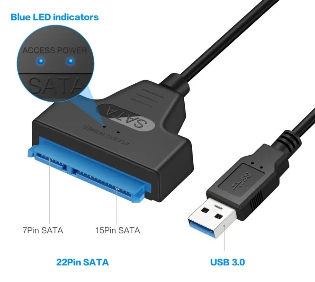 Переходник адаптер SATA-USB кабель 2,5" HDD / SSD