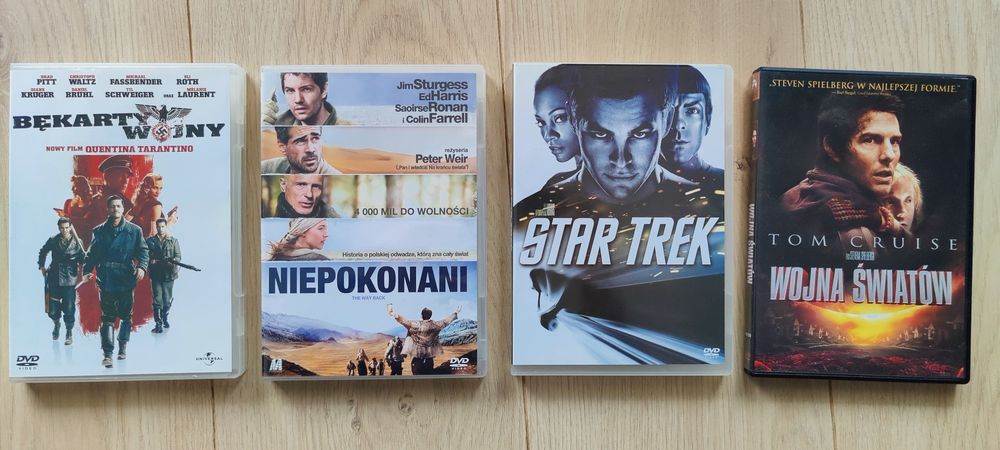 __ Filmy DVD Bękarty, Niepokonani, Star Trek, Wojna Światów PL __