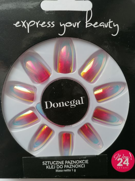 Sztuczne paznokcie z klejem Donegal 24 sztuki nowe