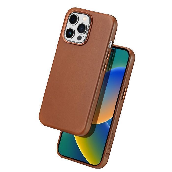 Etui iPhone 14 Pro Dux Ducis Naples Magnetyczne Skórzane Brown