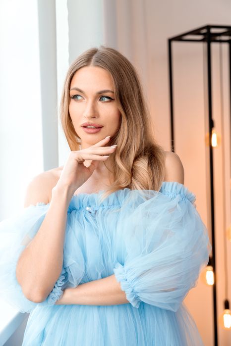 Фатинова сукня зі шлейфон для фотосессіі, сукня для вагітних