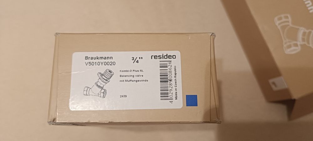 Zawór równoważący Honeywell Kombi 3 Plus NIEBIESKI DN20 (V5010Y0020)